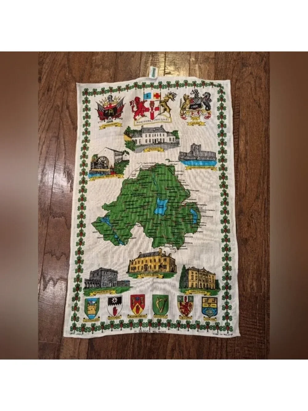 Vintage Ulster Irish Linen Tea Towel Wall Hanging Northern Ireland - IE